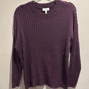 Jessica Simpson Purple Crew Neck Sweater with Ribbed Texture